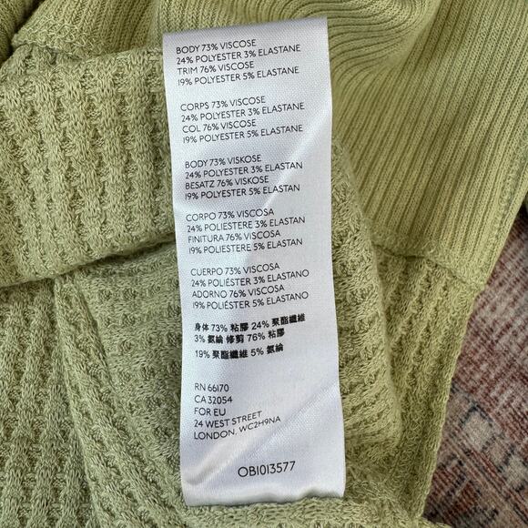 Free People We The Free Light Green Waffle Knit Thermal Tunic Long Sleeve Tee - Picture 10 of 12